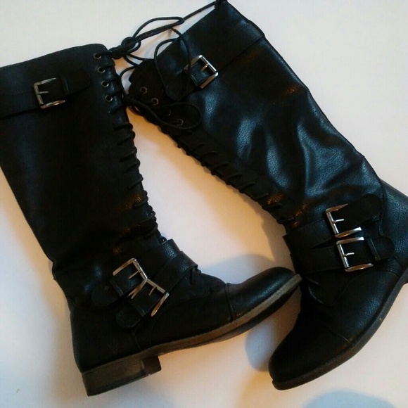 Rampage Shoes - Rampage Jelson Moto Black Tie Boots